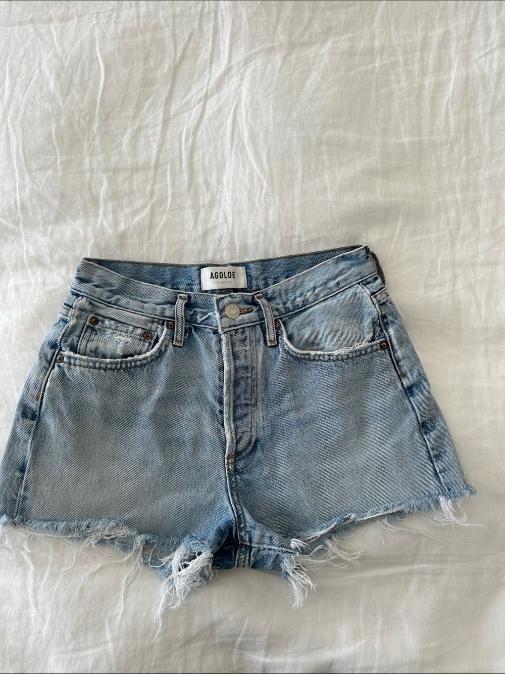 AGOLDE Parker Distressed Denim Jean Shorts